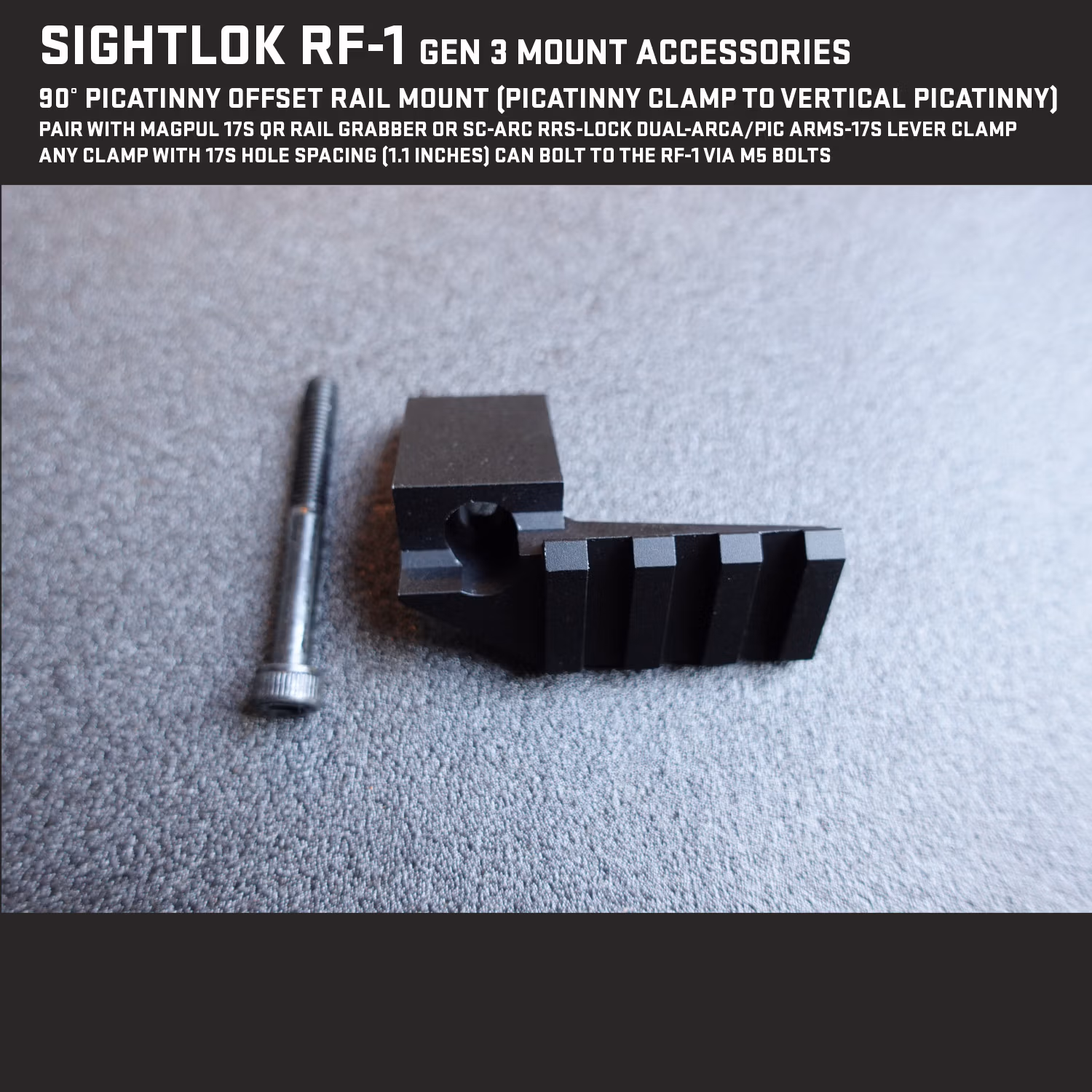 Quick Detach / Quick Release WMLRF Accessory for Sightlok RF-1