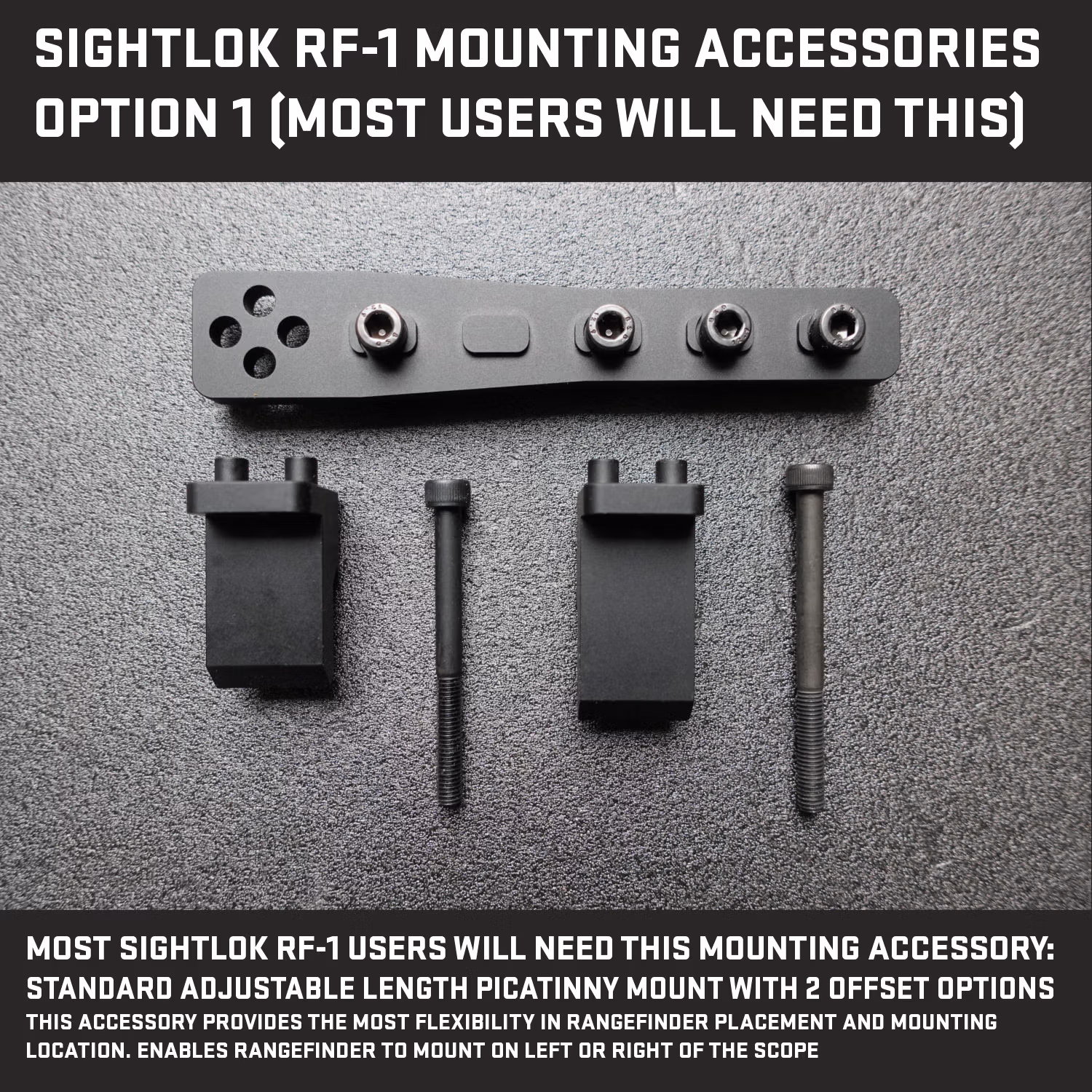 Rail Mount Range Finder on Left or Right of Scope With This Sightlok RF-1 Accessory