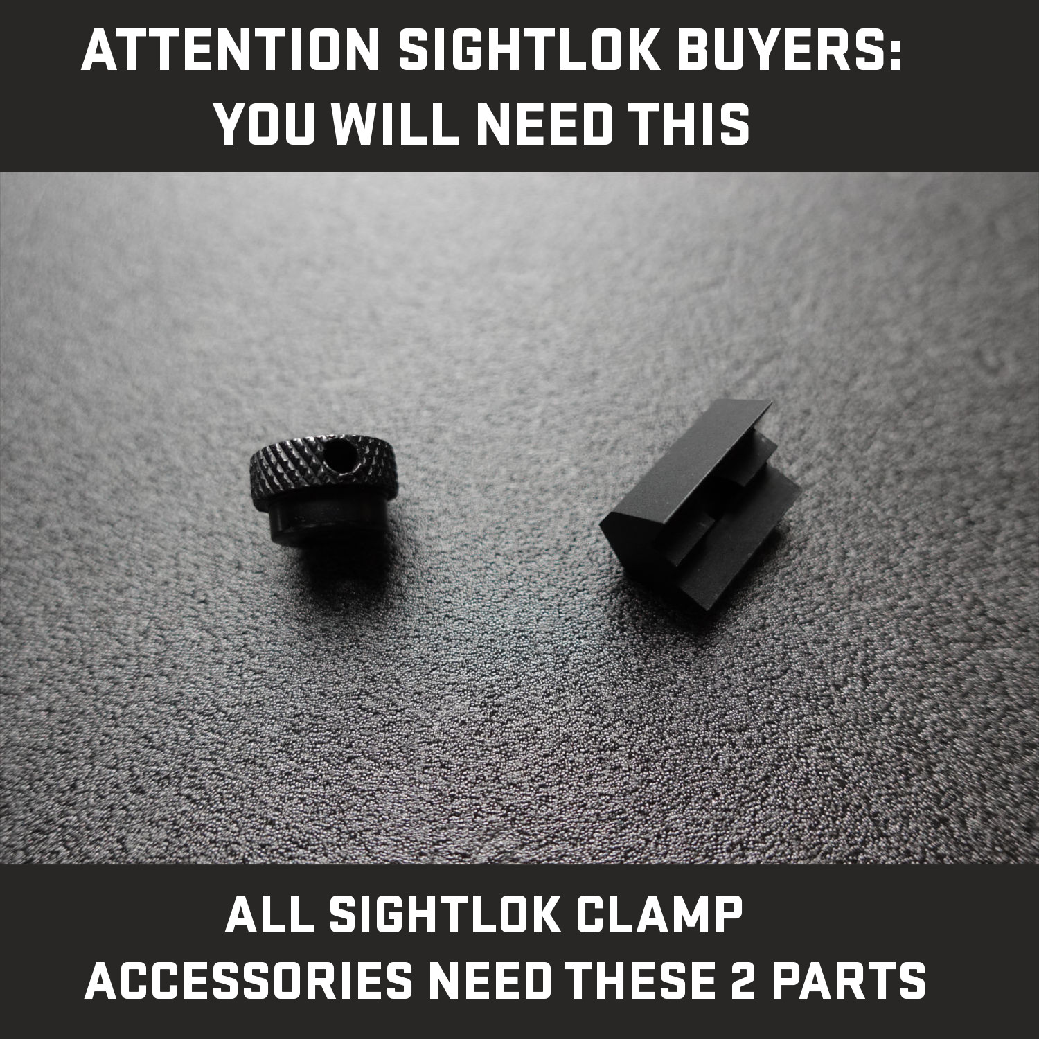 Diamond Knurled Steel Thumb Nut (M5 thread) & Picatinny Lock - Fits All Sightlok Picatinny Clamps