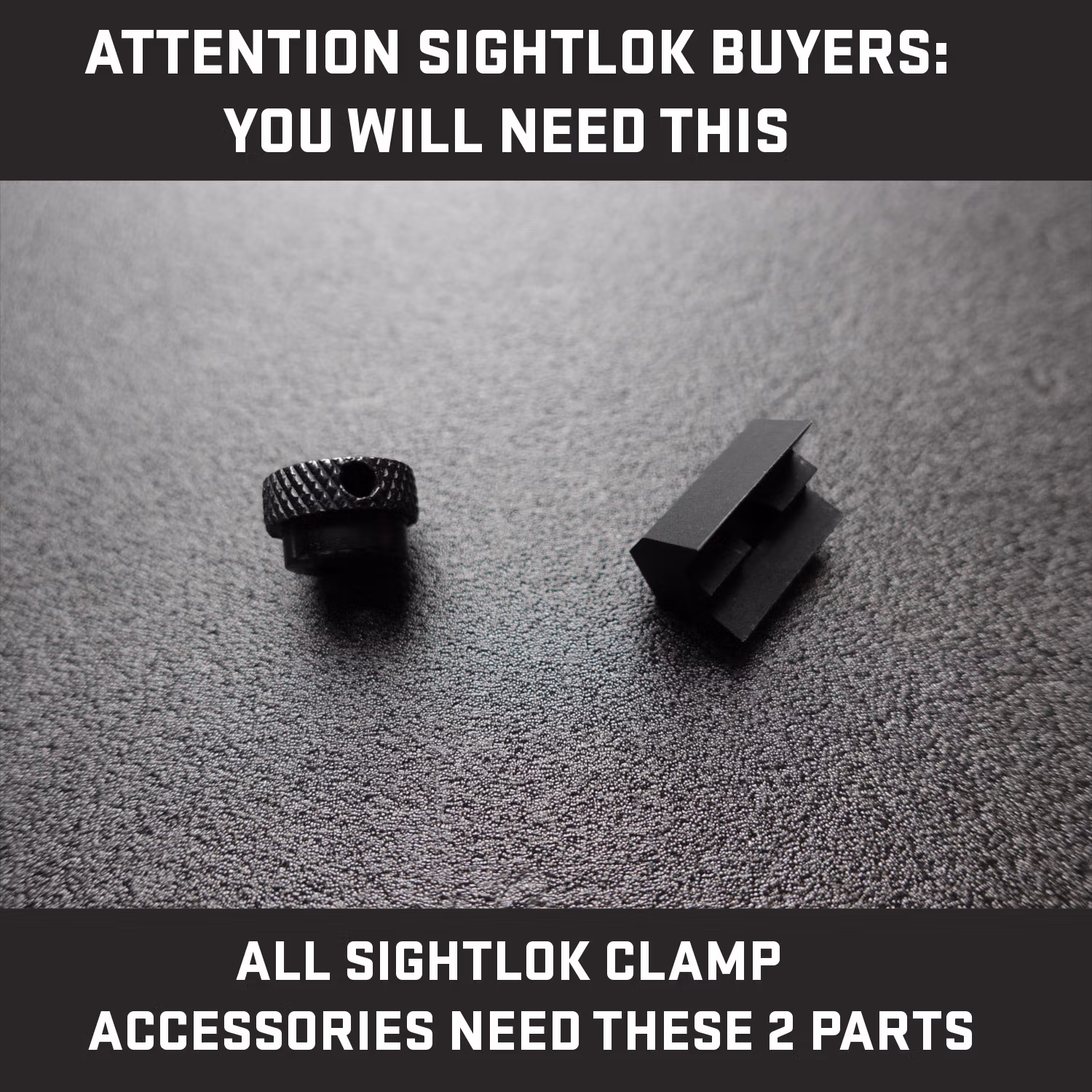 Diamond Knurled Steel Thumb Nut (M5 thread) & Picatinny Lock - Fits All Sightlok Picatinny Clamps