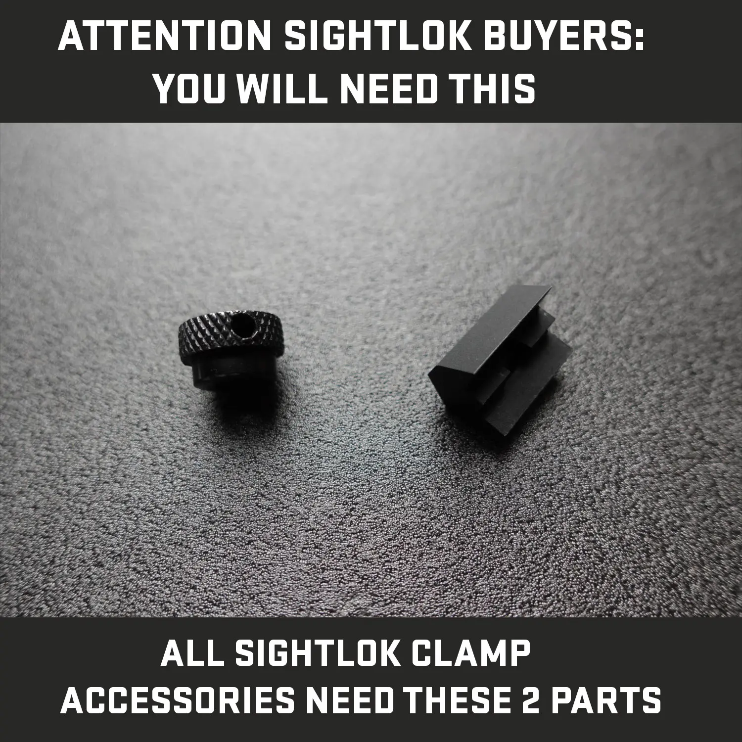 Diamond Knurled Steel Thumb Nut (M5 thread) & Picatinny Lock - Fits All Sightlok Picatinny Clamps