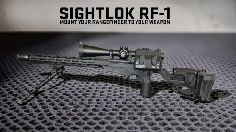 Sightlok RF-1 rangefinder mount on a rifle