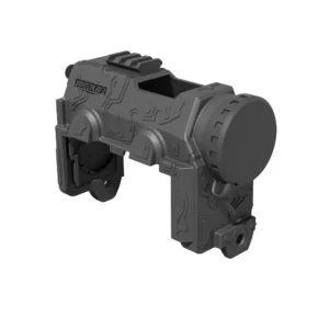 SIGHTLOK RF-1 polymer protective cover with topo design, matte black, with rubber eyepiece cap and laser aperture cover installed